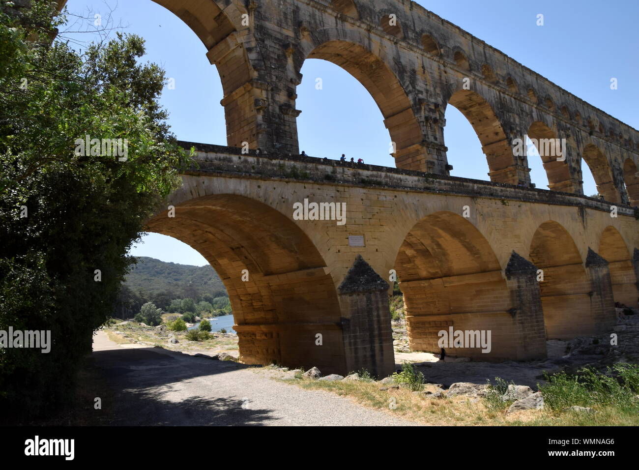 ancient, Roman aqueduct Pont du Gard, Southern France Stock Photo