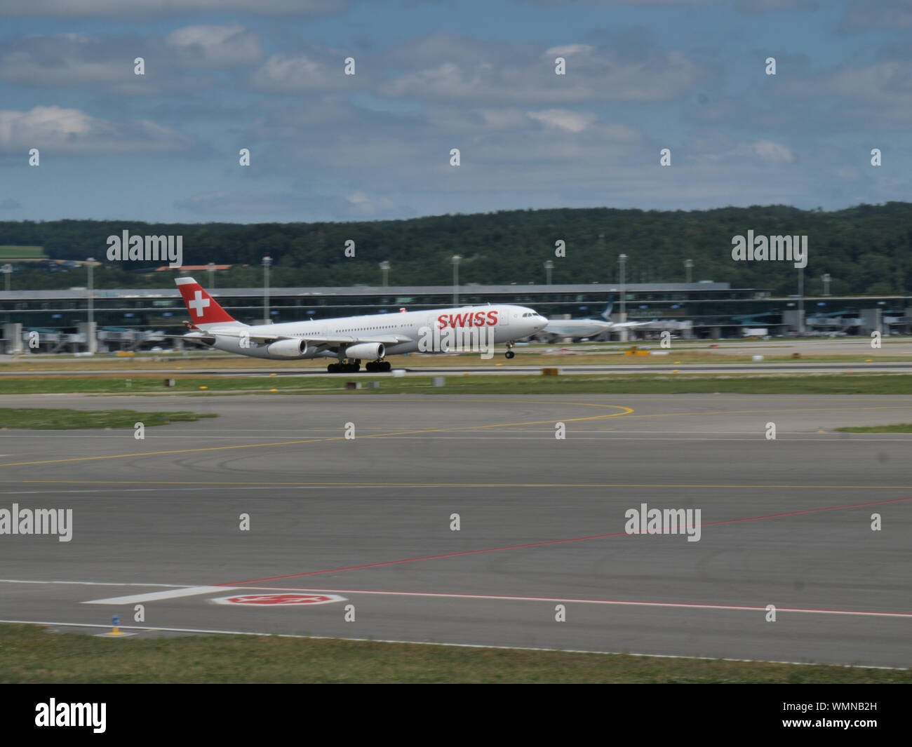 Swiss international Airlines airplane rotation out of Zurich airport ...