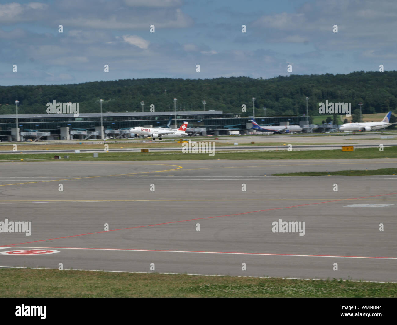 Swiss international Airlines airplane rotation out of Zurich airport ...