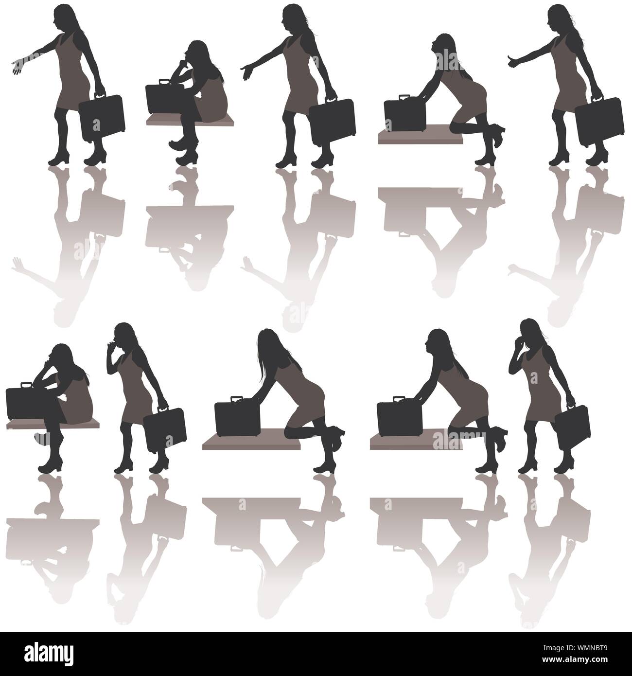 Business Woman Silhouettes Stock Vector Image & Art - Alamy
