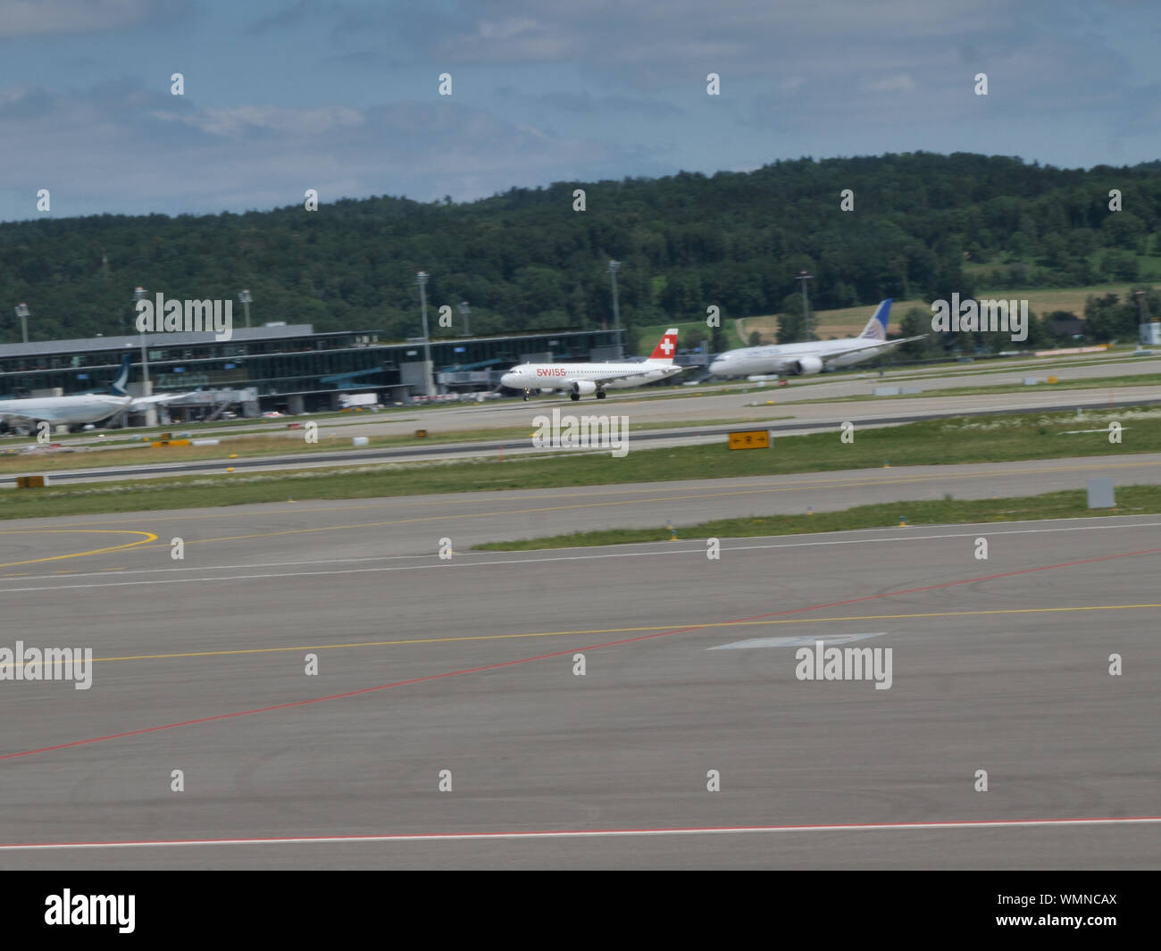 Swiss international Airlines airplane rotation out of Zurich airport ...