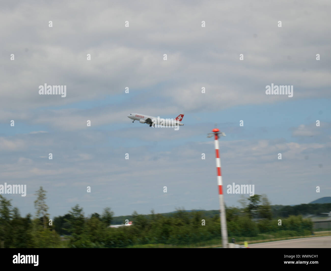Swiss international Airlines airplane rotation out of Zurich airport ...