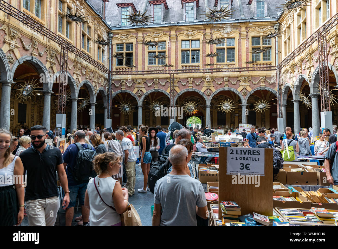 Lille France September 01 19 Vieille Bourse Old Stock Exchange Market For Books And Posters Used During The Great Braderie In Lille Stock Photo Alamy