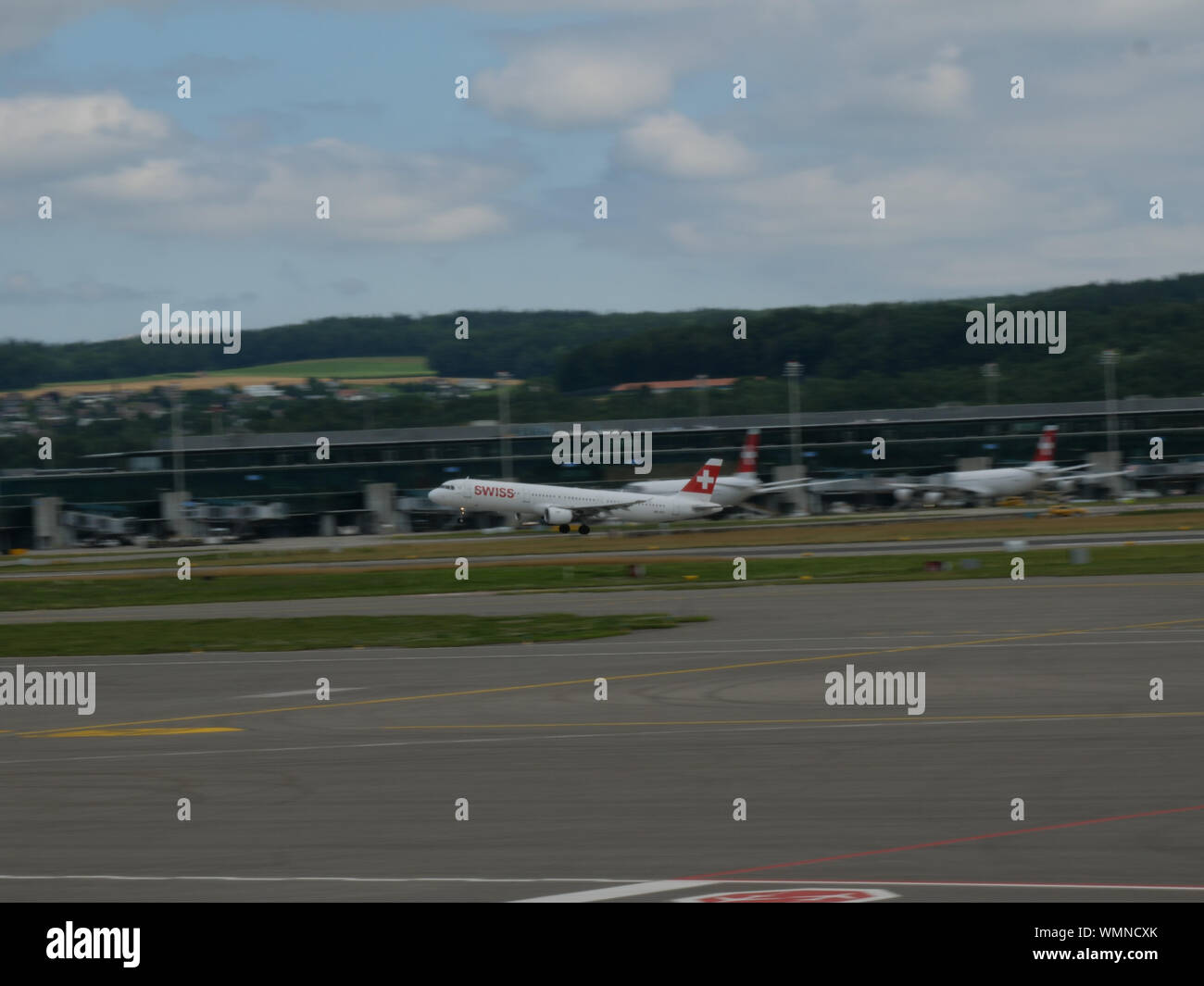 Swiss international Airlines airplane rotation out of Zurich airport ...
