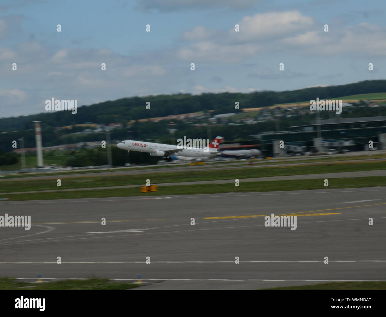 Swiss international Airlines airplane rotation out of Zurich airport ...