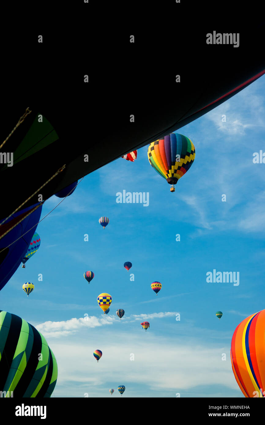 Hot air balloons ascending, Vermont, USA Stock Photo Alamy