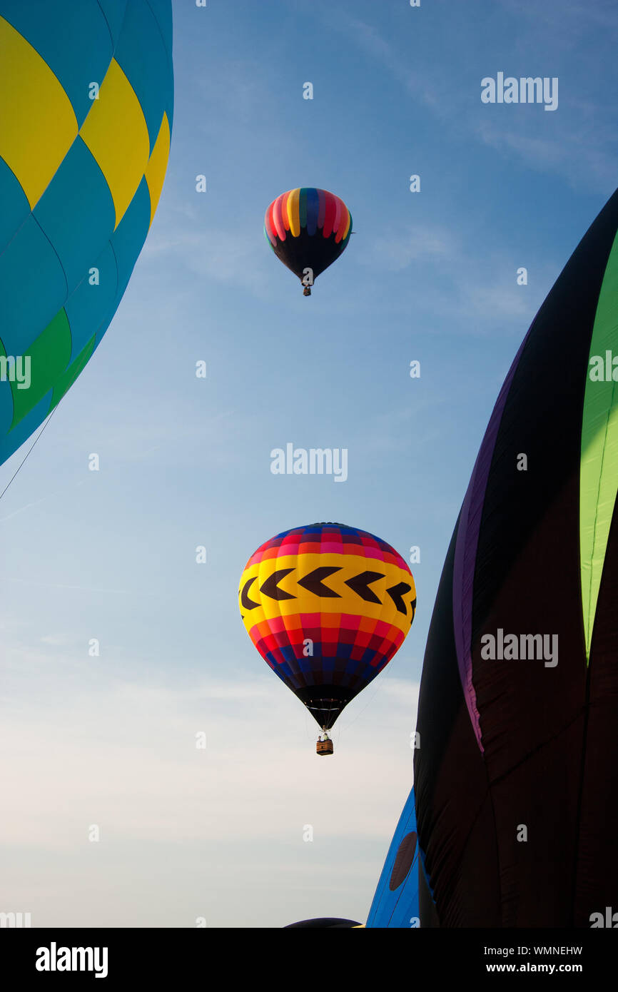 Hot air balloons ascending, Vermont, USA Stock Photo Alamy