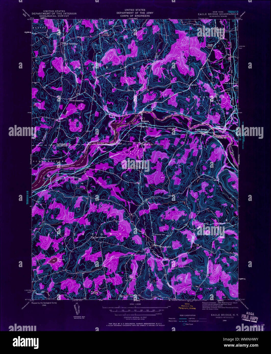 New York NY Eagle Bridge 137939 1944 24000 Inverted Restoration Stock