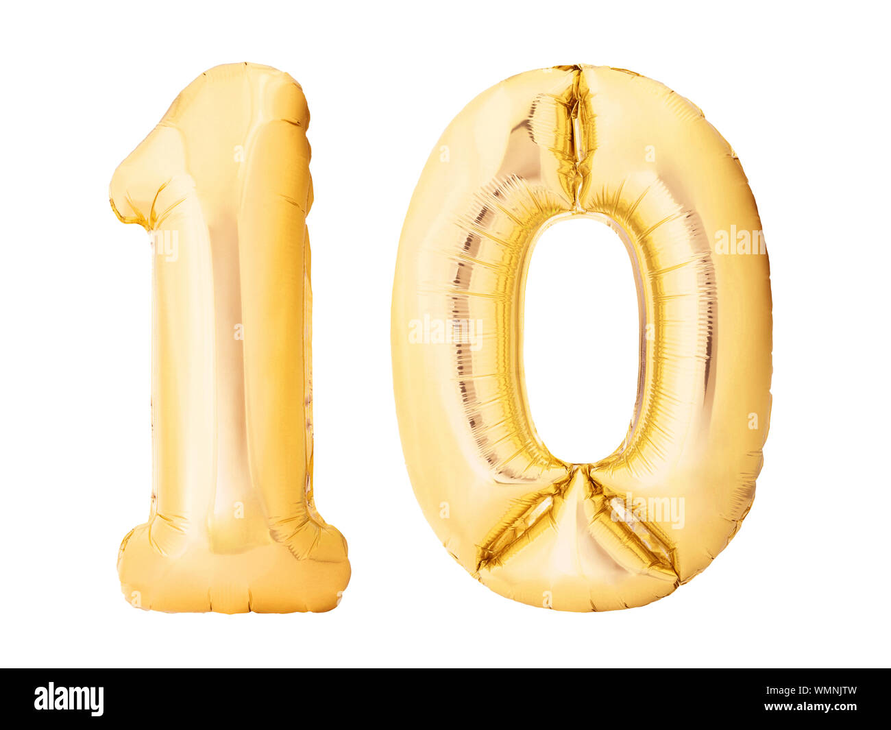 Numeral 10, Ten, Reflected On The Water Surface, Isolated On White, 3d  Render Stock Photo, Picture and Royalty Free Image. Image 78139502.