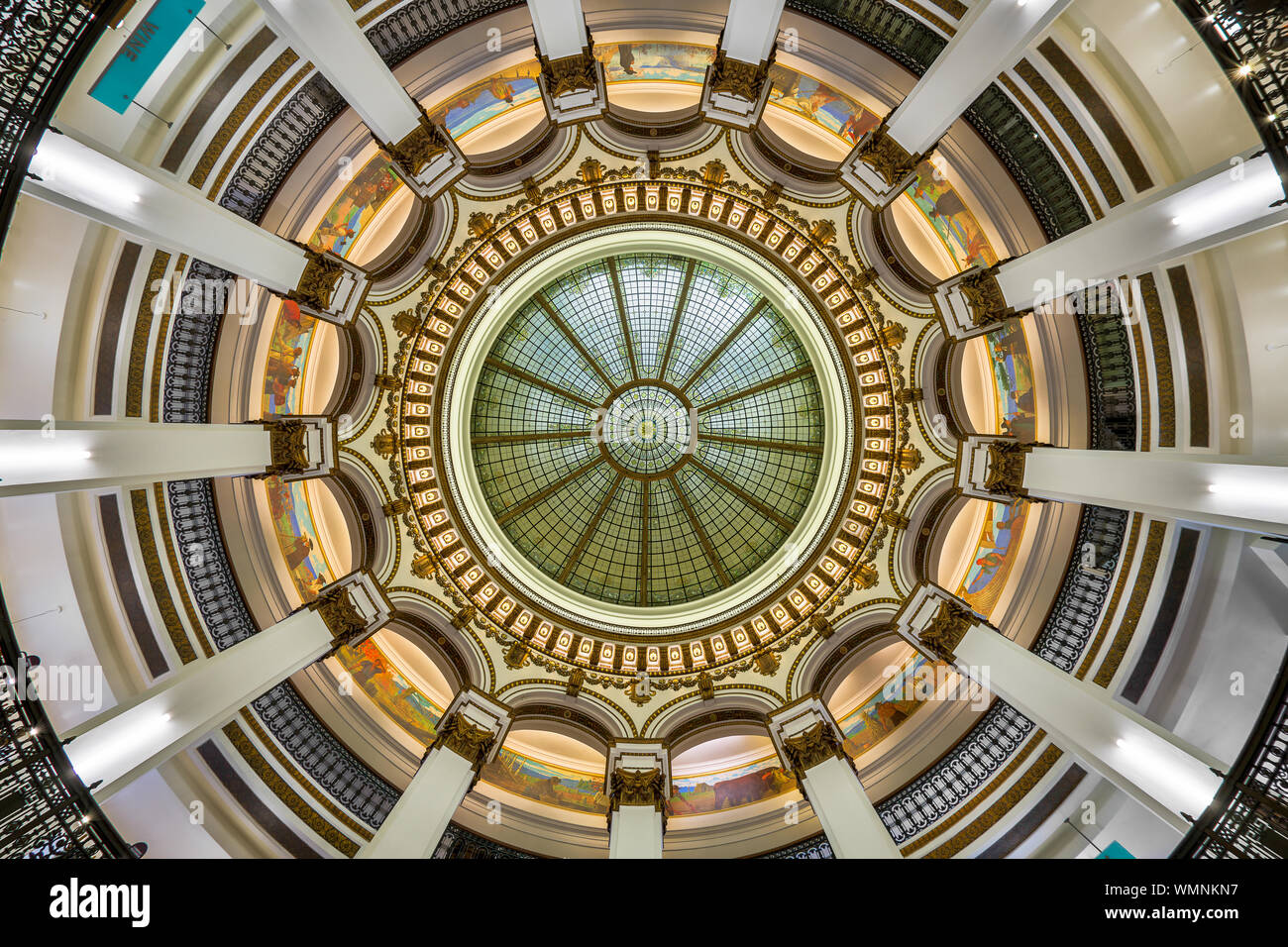 Inner dome from the floor of the Heinen's Grocery Store on Euclid Avenue in Cleveland, Ohio Stock Photo