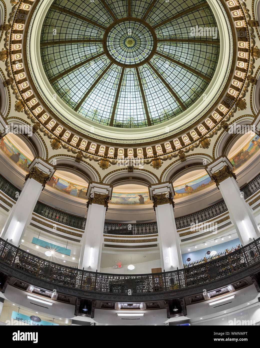 Inner dome from the floor of the Heinen's Grocery Store on Euclid Avenue in Cleveland, Ohio Stock Photo