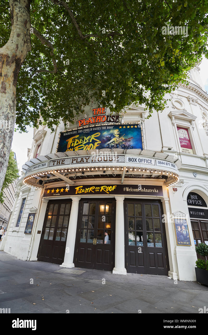 The Playhouse theatre, London, England, featuring a performance of
