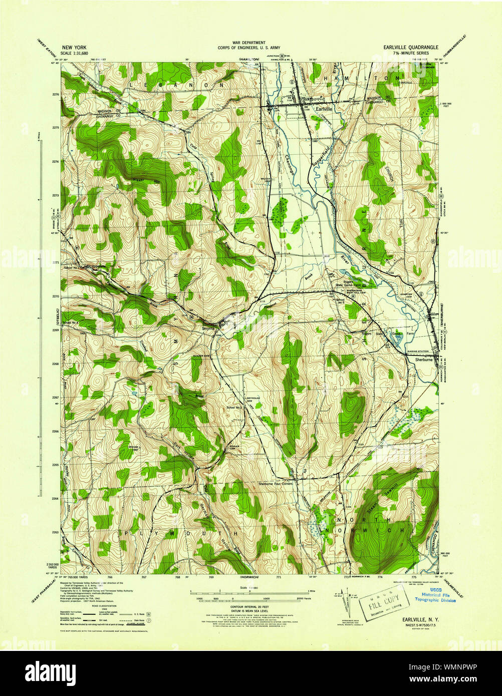 New York NY Earlville 137991 1944 31680 Restoration Stock Photo Alamy