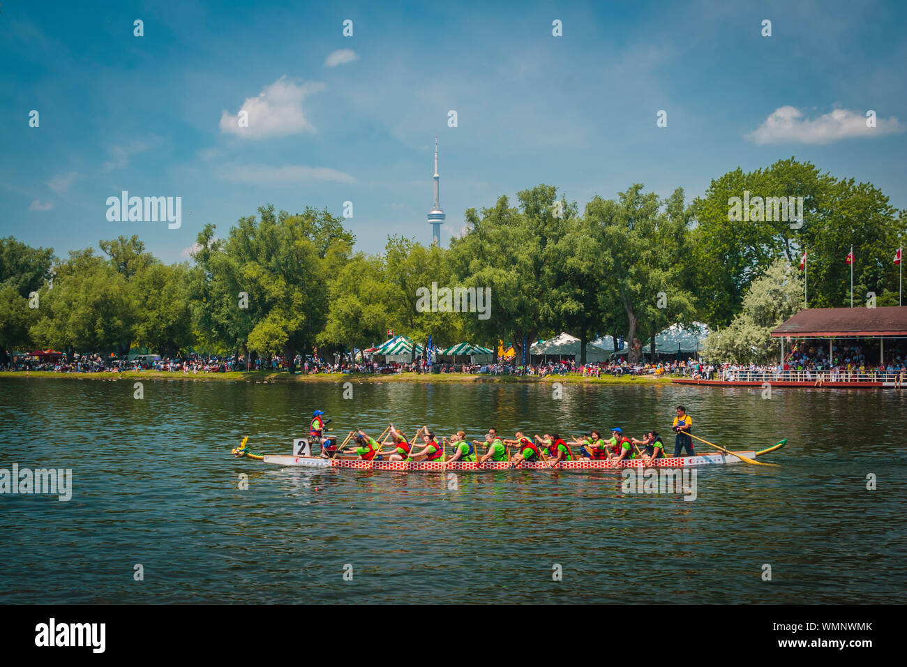 Centre Island, Toronto Participants rowing their boat for the annual