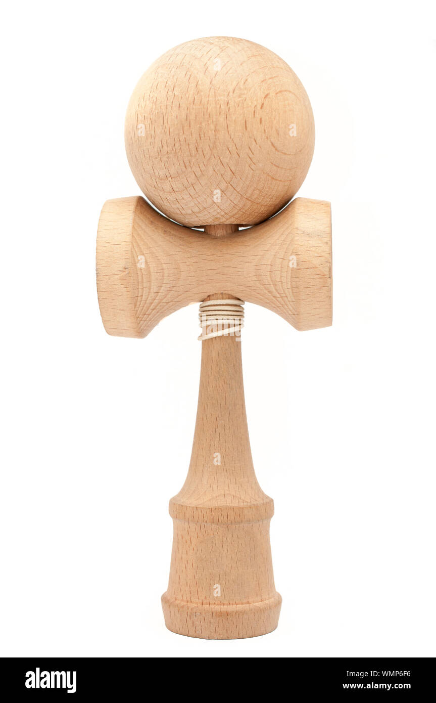 Kendama isolated on white background. Kendama is an antique traditional ...