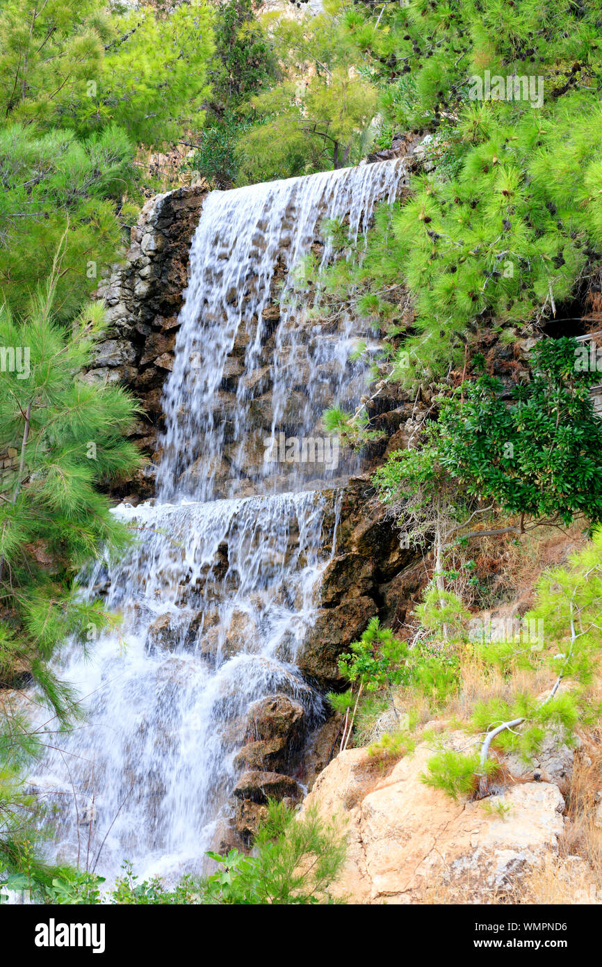 Waterfall large stream flows down hi-res stock photography and images ...