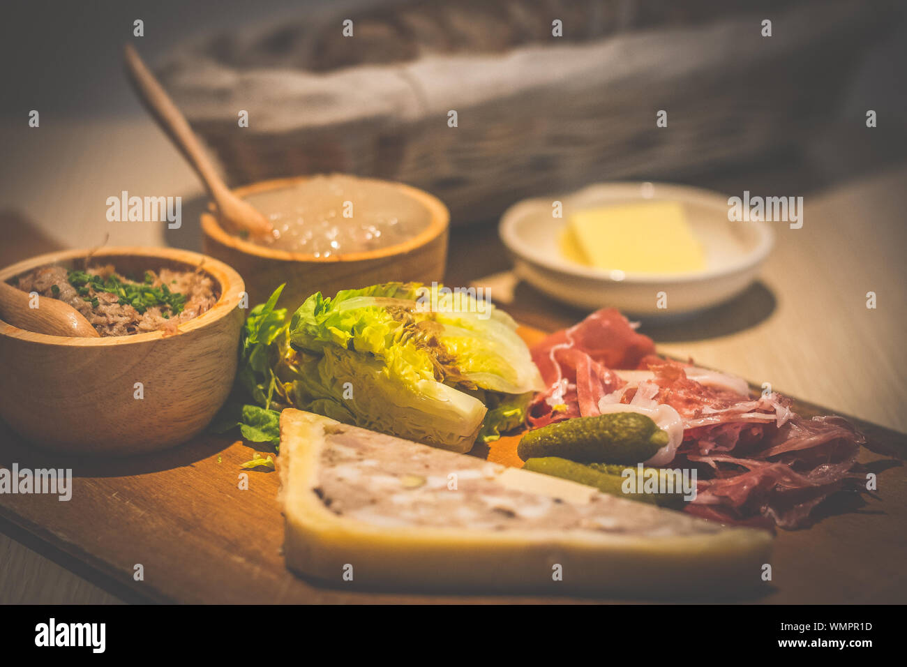 Charcuterie Board Duck Rillettes, Iberico Cebo Ham, Chicken Liver