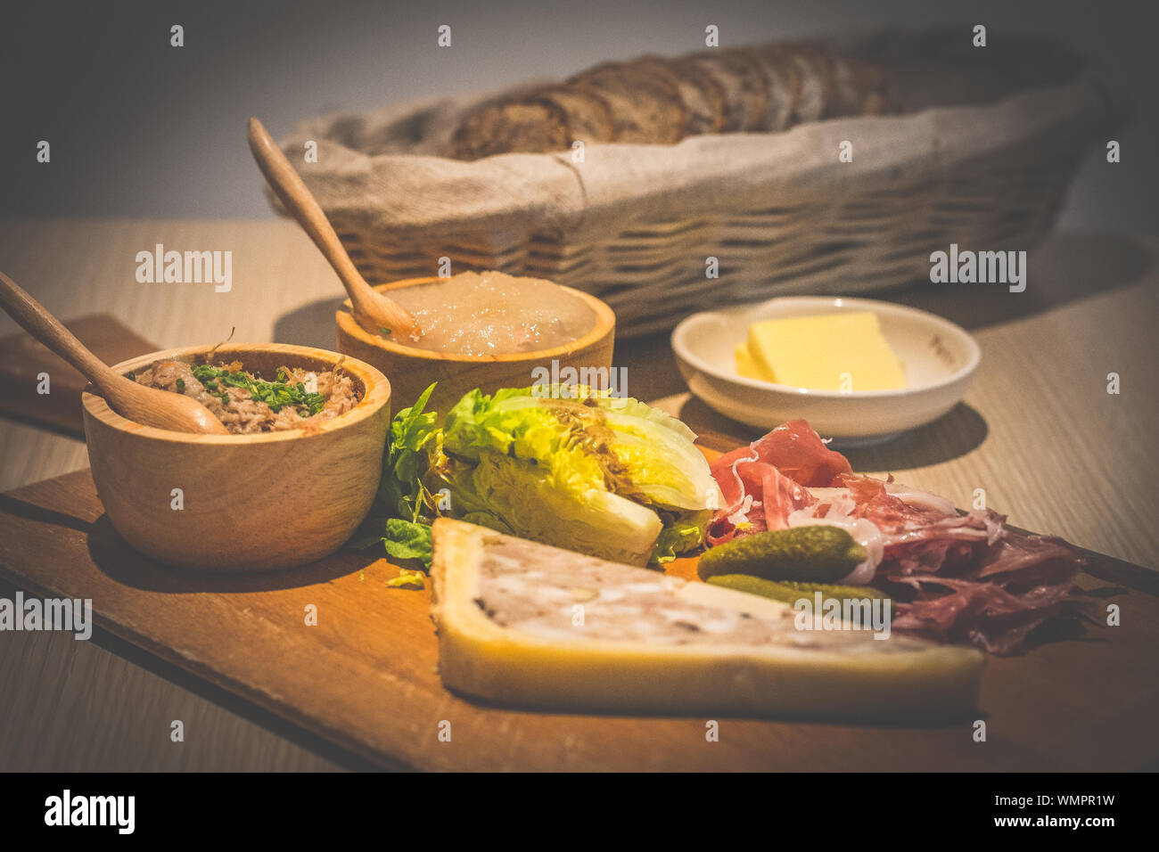 Charcuterie Board Duck Rillettes, Iberico Cebo Ham, Chicken Liver