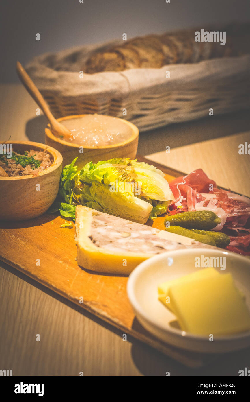 Charcuterie Board Duck Rillettes, Iberico Cebo Ham, Chicken Liver