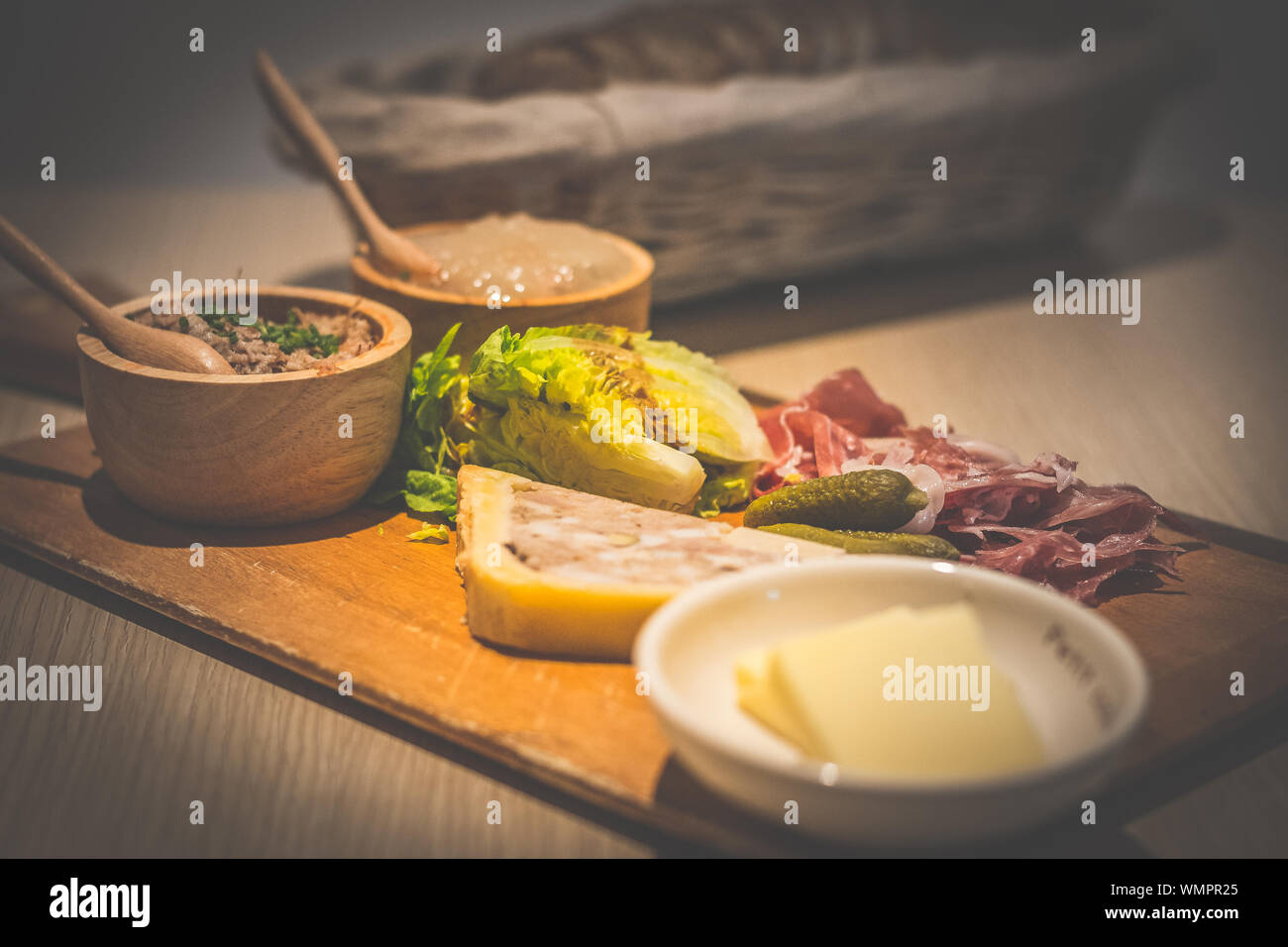 Charcuterie Board Duck Rillettes, Iberico Cebo Ham, Chicken Liver