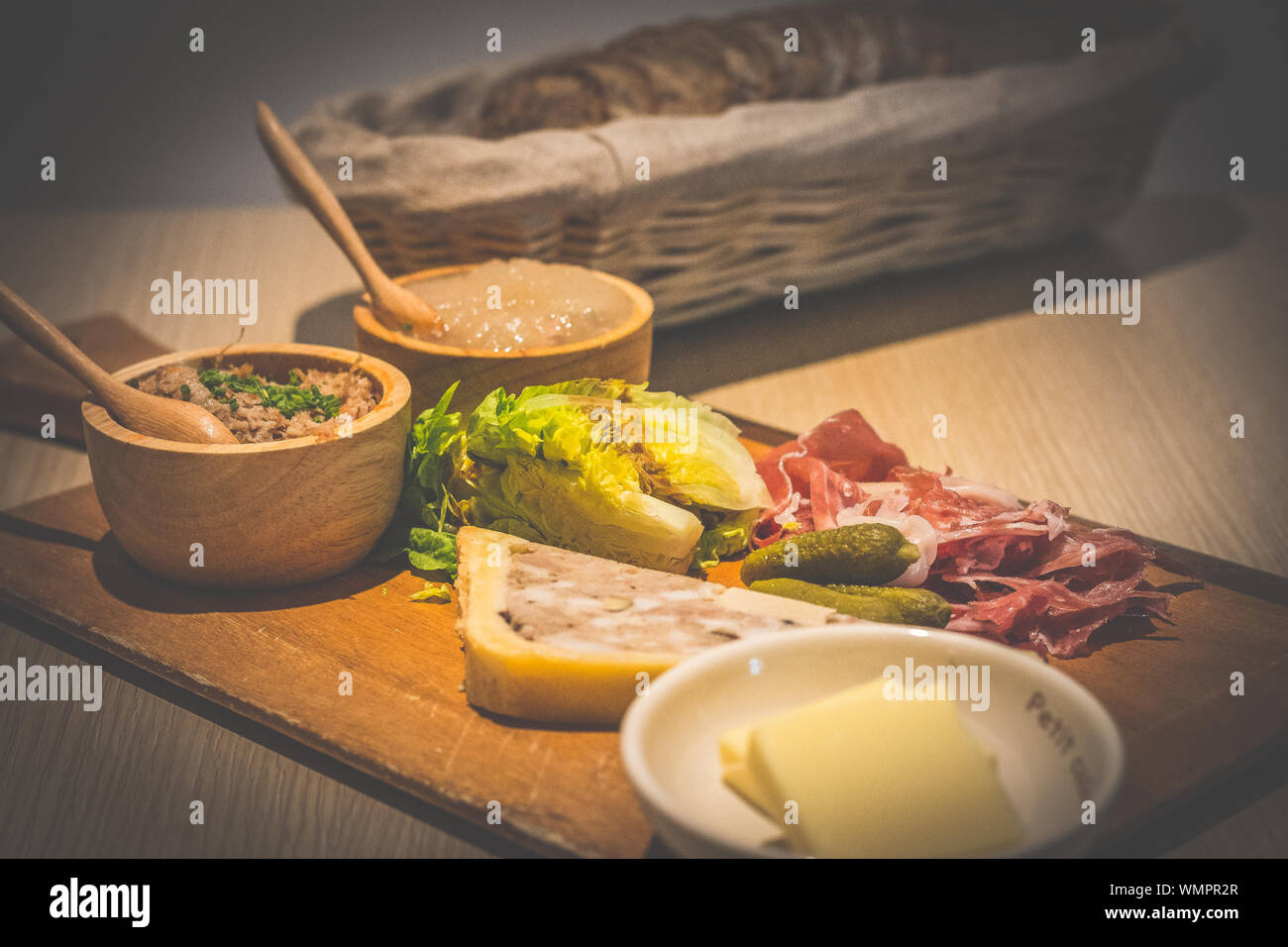 Charcuterie Board Duck Rillettes, Iberico Cebo Ham, Chicken Liver