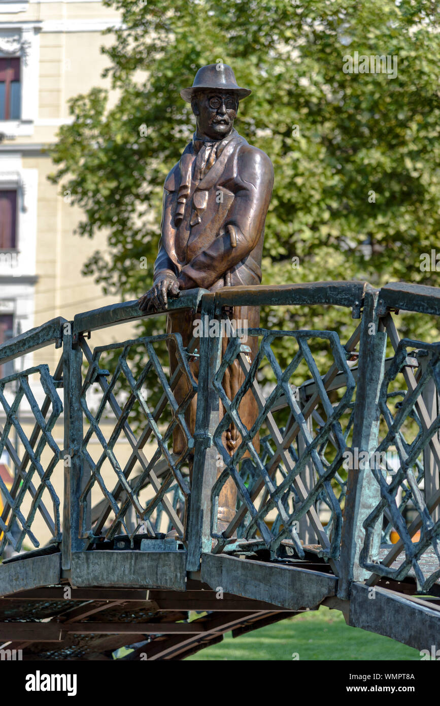 A close up of the relocated Imre Nagy memorial at Jaszai Mari ter in Budapest, Hungary Stock Photo