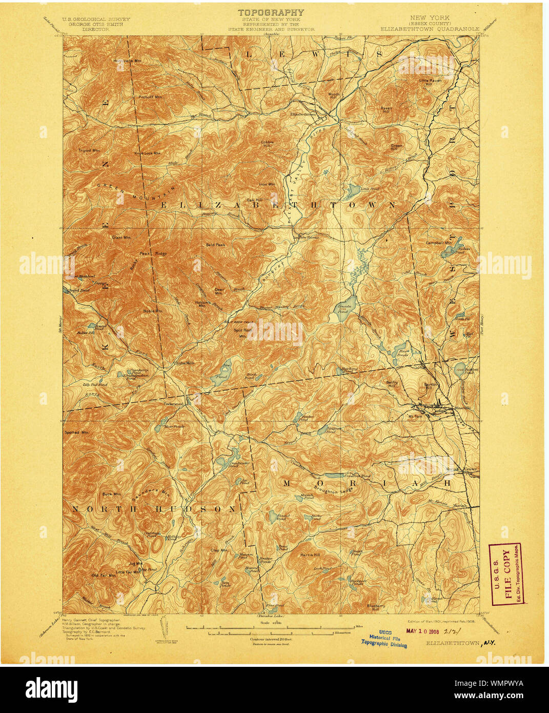 Map of elizabethtown new york hires stock photography and images Alamy