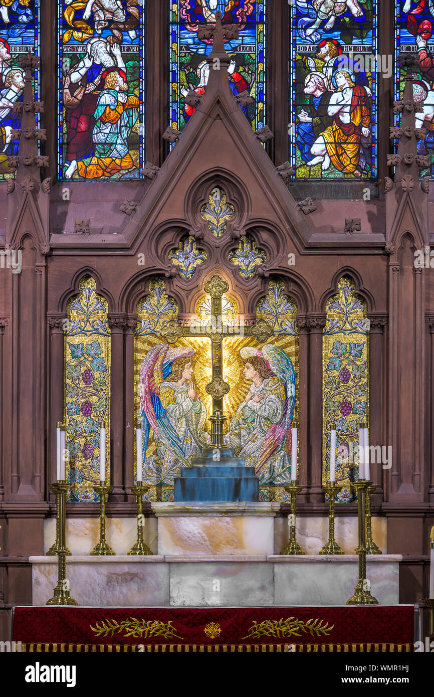 Stained Glass Above Altar Of The Historic St Paul s Episcopal Stained glass above altar of the historic st paul s episcopal