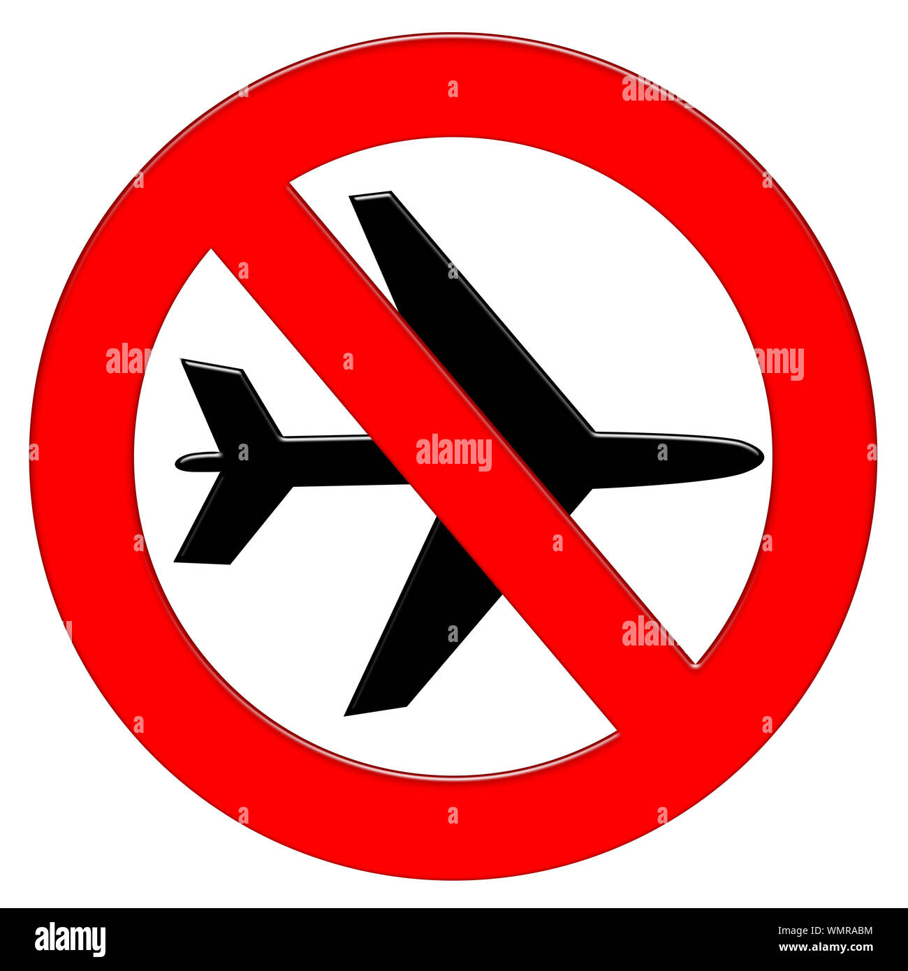 Plane prohibition symbol illustration icon Stock Photo - Alamy