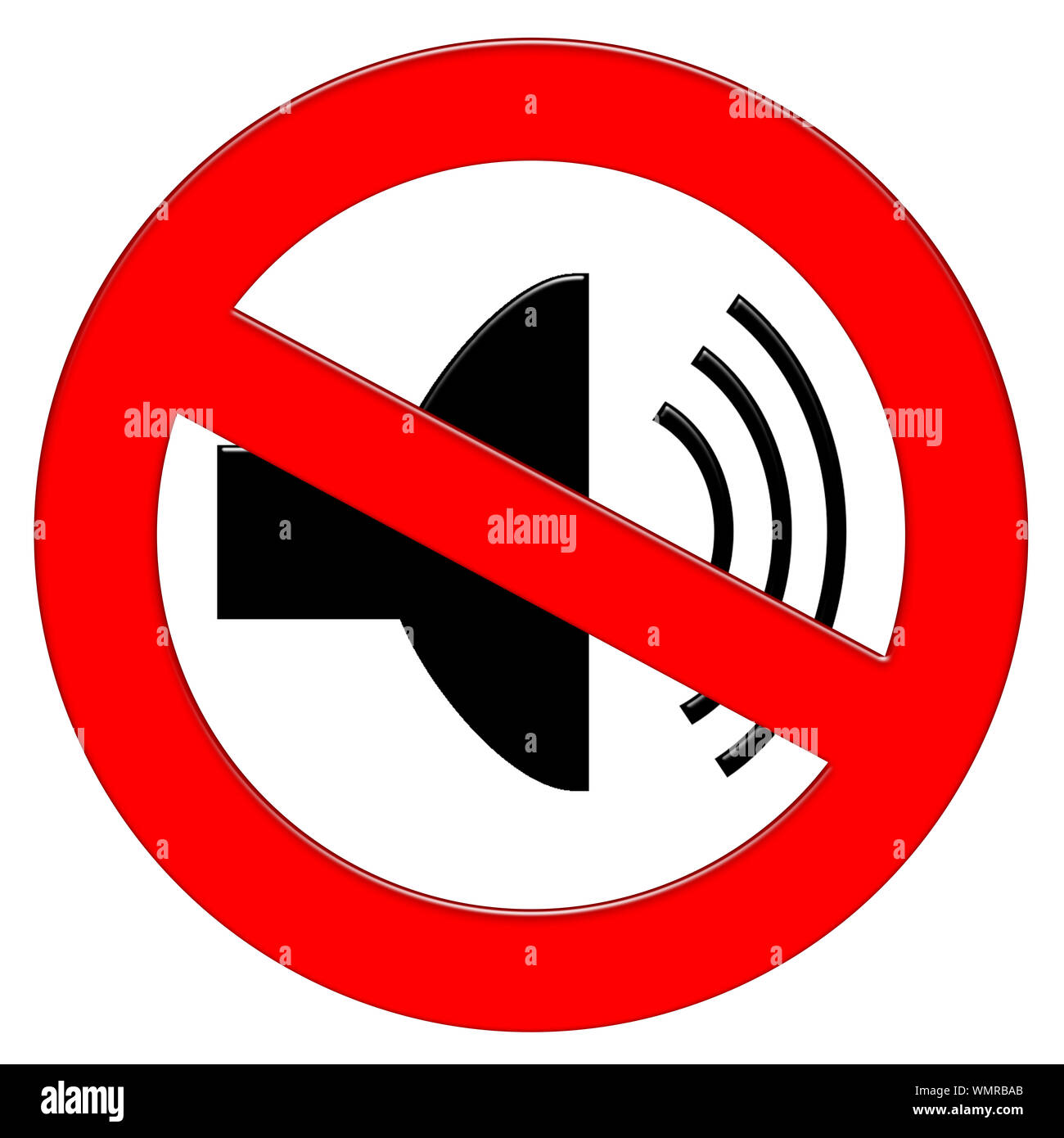 Prohibition symbol with loudspeaker illustration icon Stock Photo