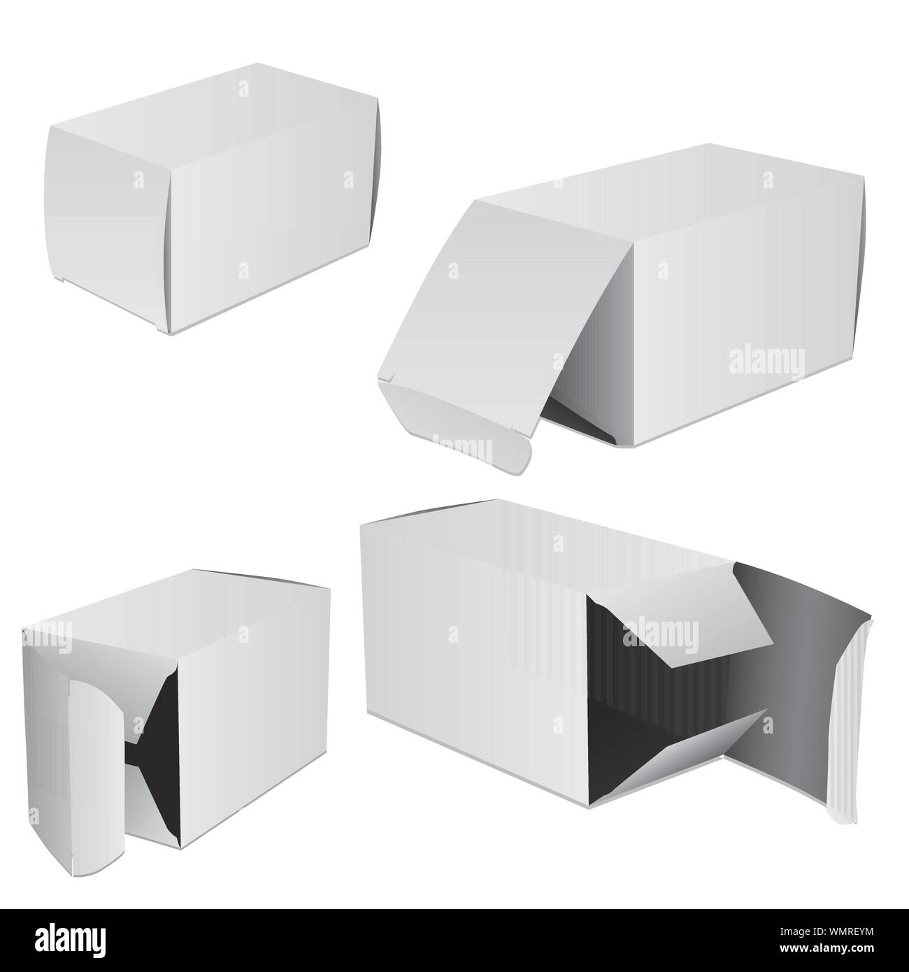 Set of four boxes Stock Vector Image & Art - Alamy