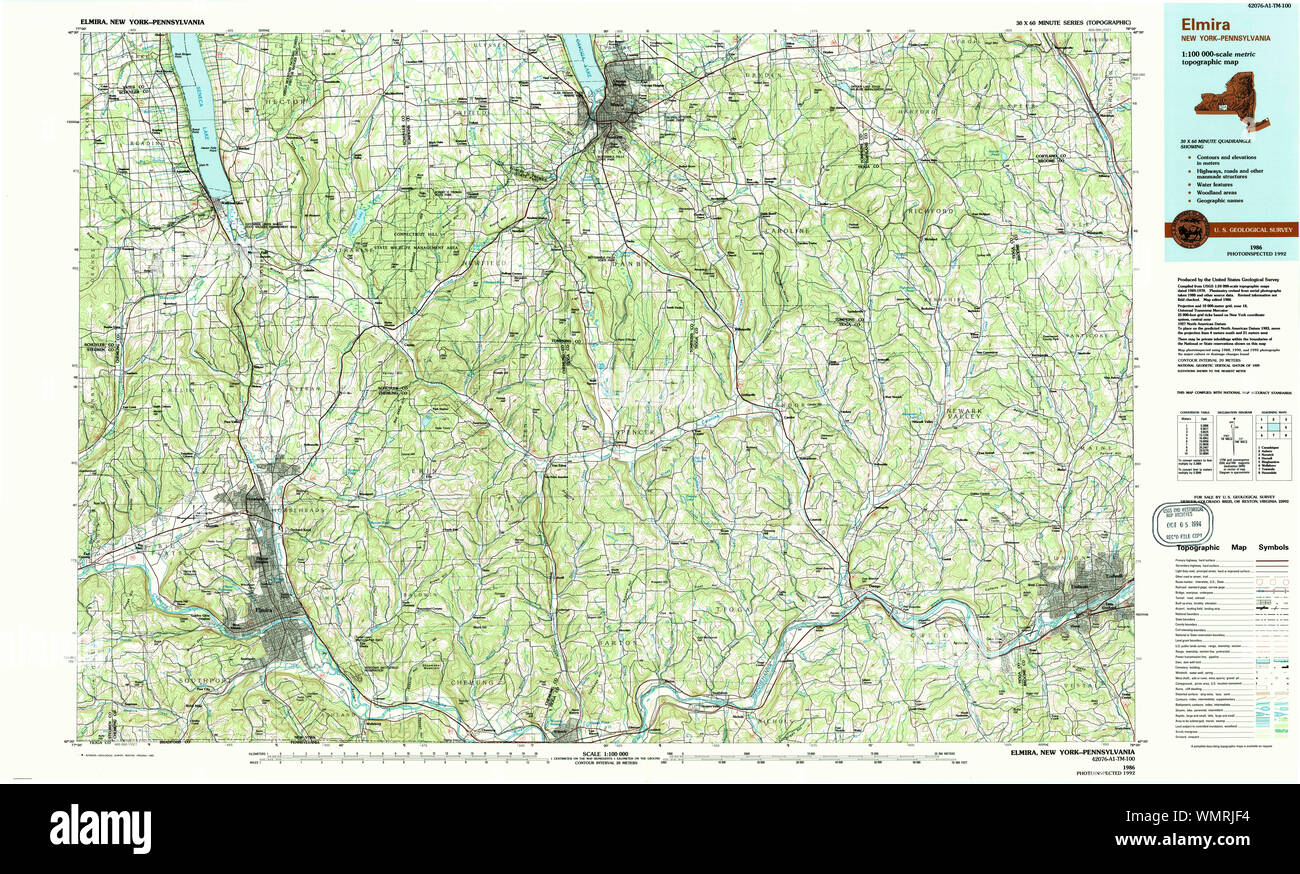 Elmira new york map hi-res stock photography and images - Alamy