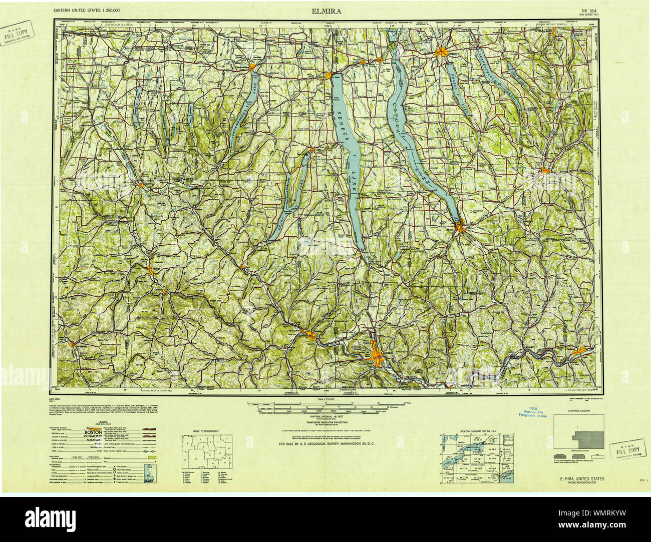 Elmira new york map hi-res stock photography and images - Alamy