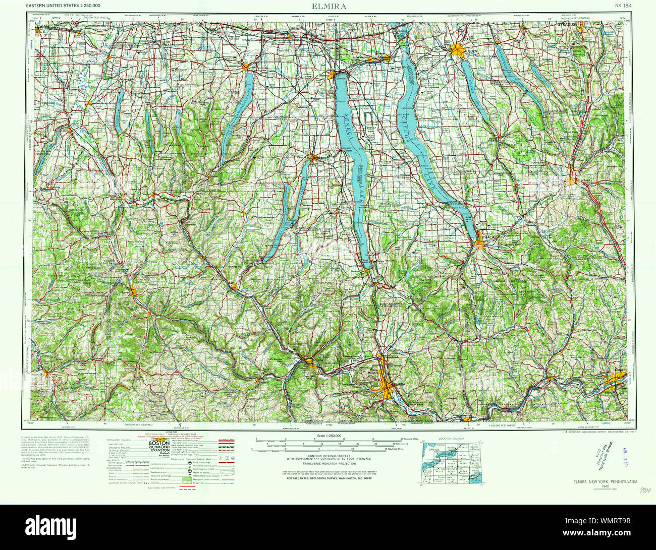 Elmira new york map hires stock photography and images Alamy