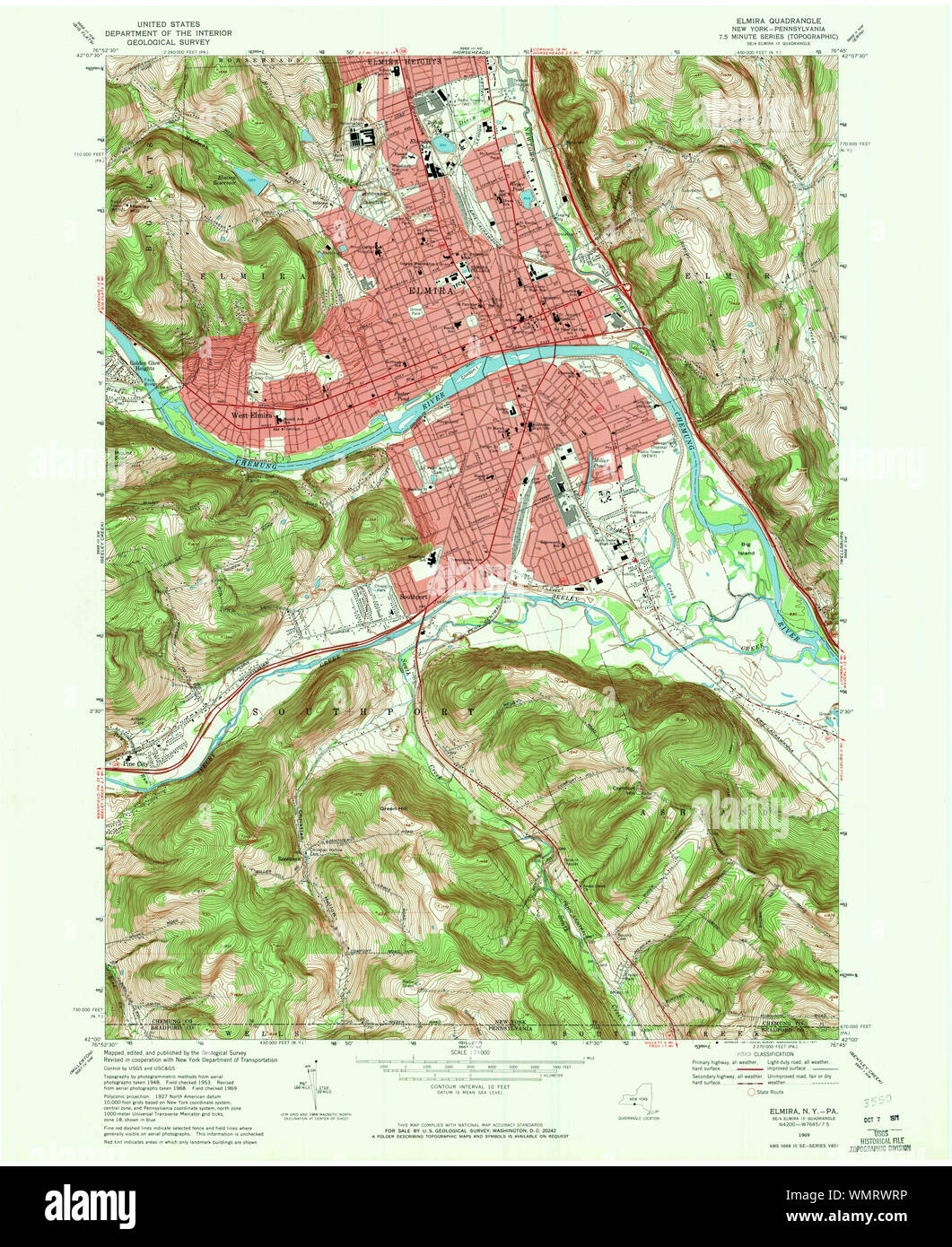 Elmira new york map hi-res stock photography and images - Alamy