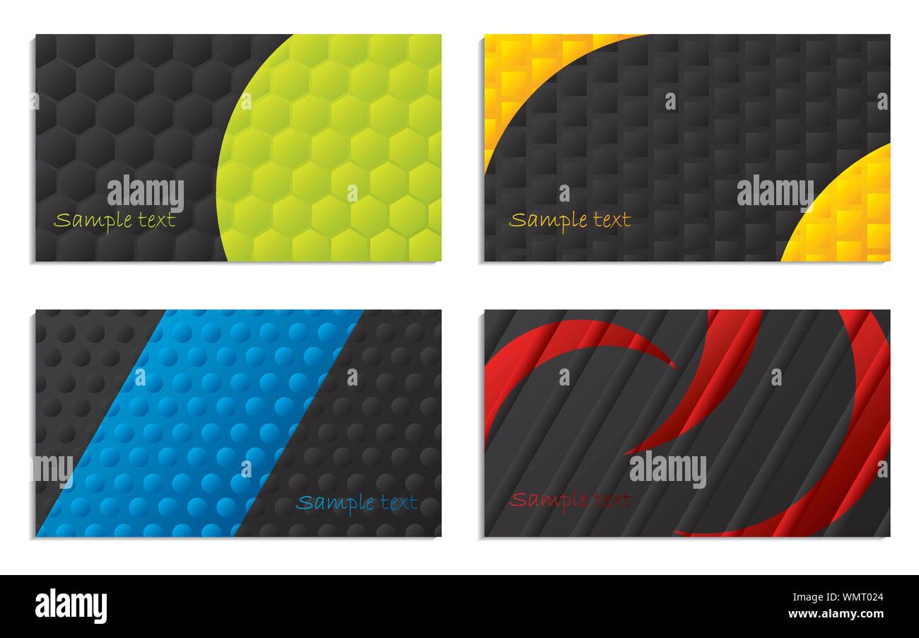 Black and colored business cards Stock Vector