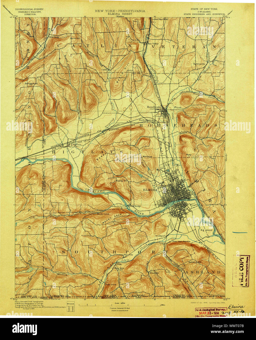 Elmira New York Map High Resolution Stock Photography and Images - Alamy