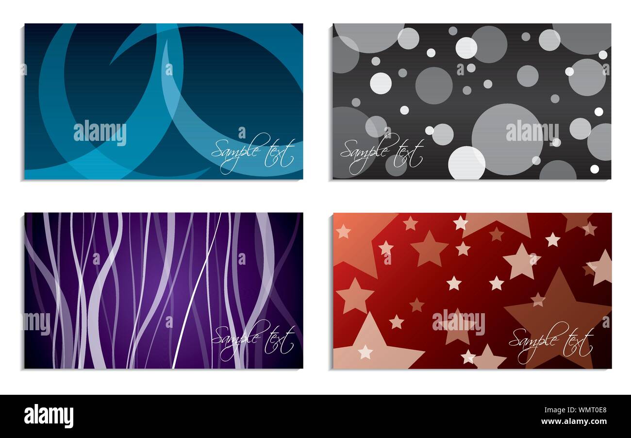 Various design business card set Stock Vector