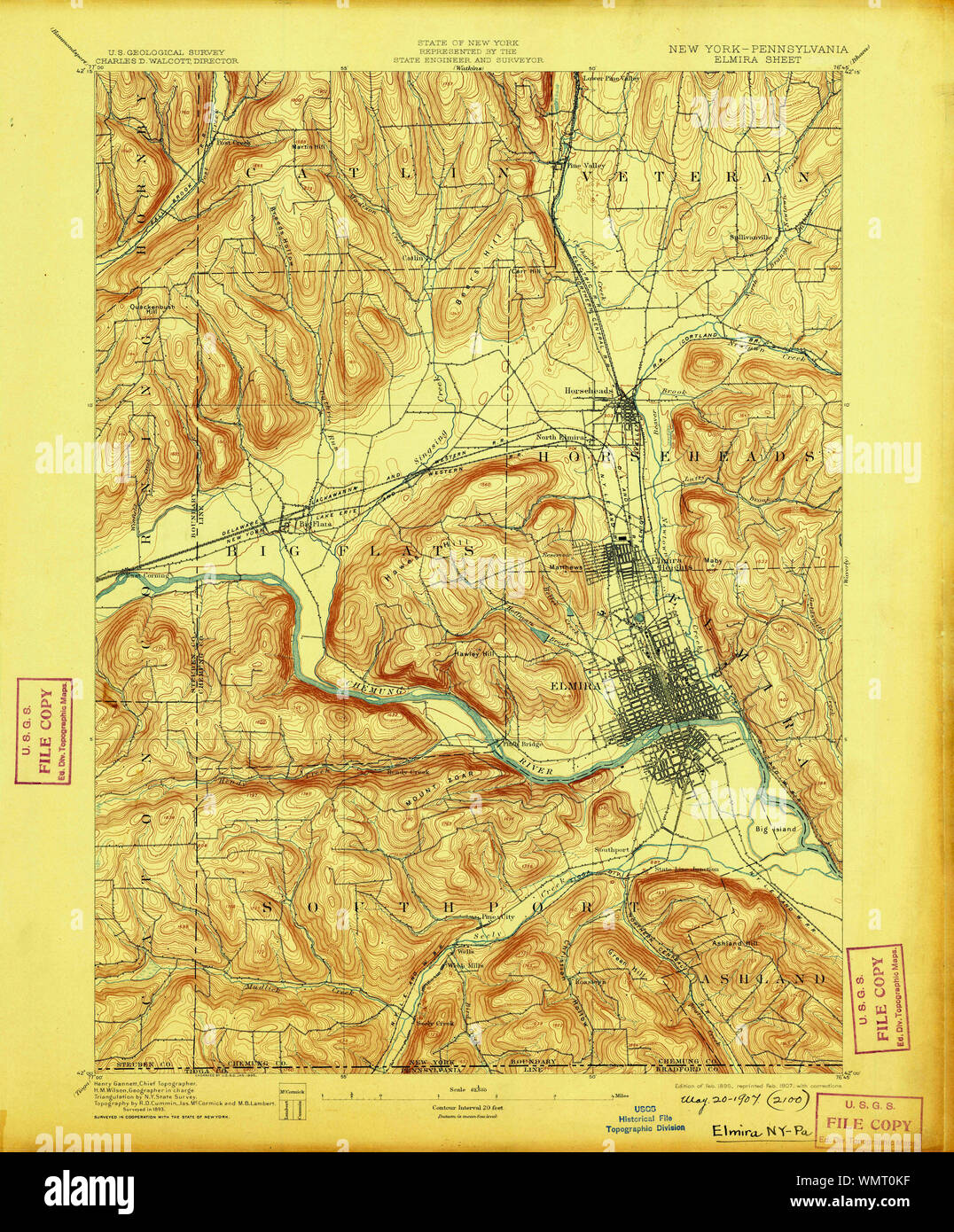 Map Of Elmira New York High Resolution Stock Photography and Images - Alamy