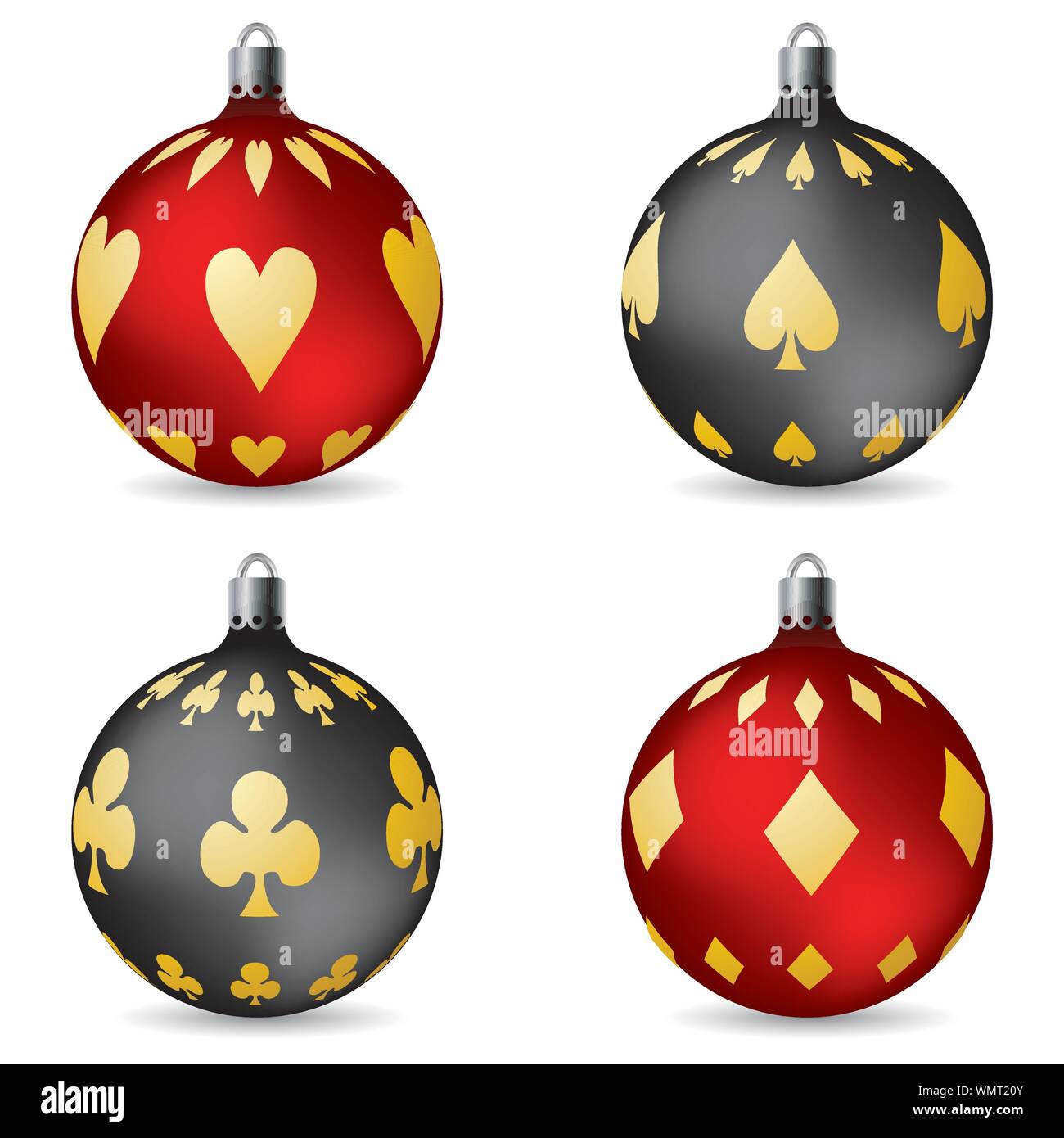 Poker christmas decorations Stock Vector