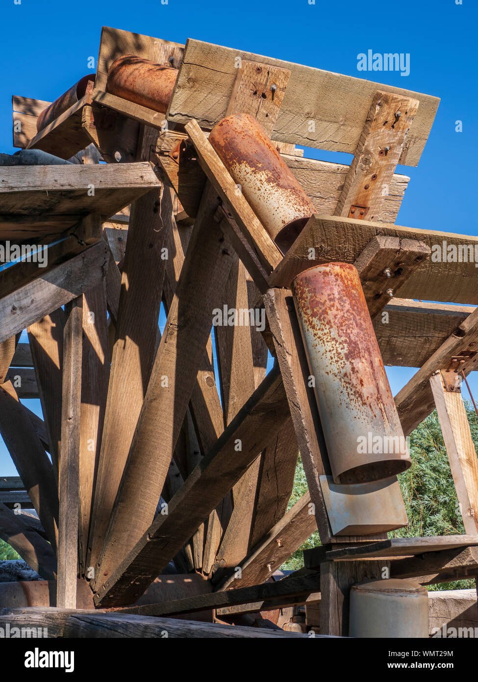 Water wheel, John Jarvie Historic Ranch, Browns Park, Utah. Stock Photo