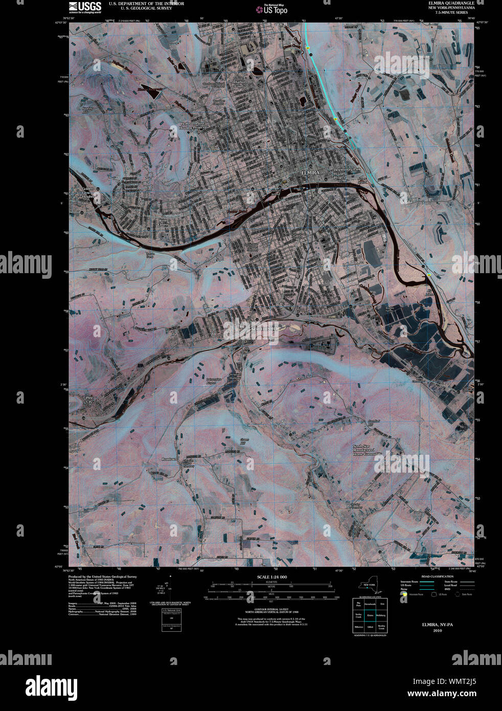 Elmira New York Map High Resolution Stock Photography and Images - Alamy