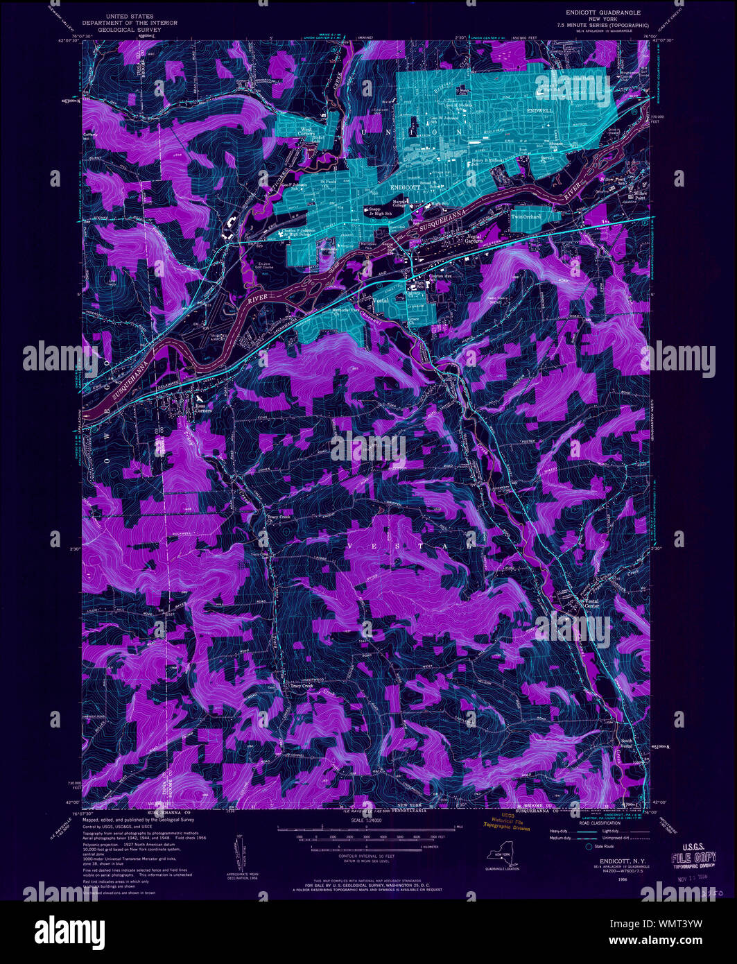 Map of endicott hires stock photography and images Alamy
