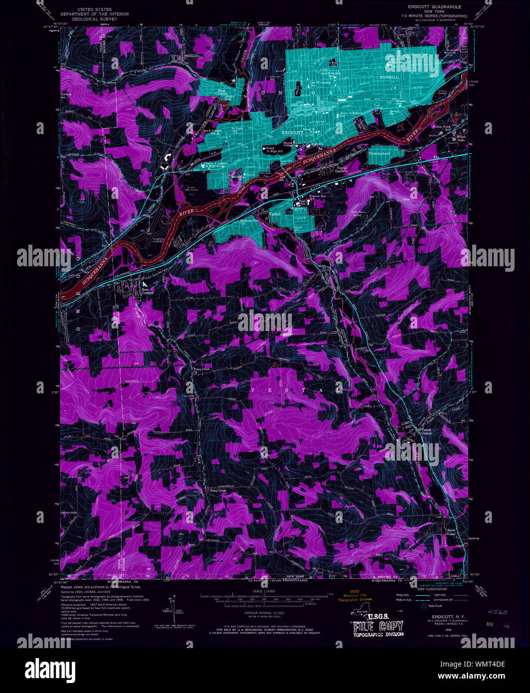 New York NY Endicott 138229 1956 24000 Inverted Restoration Stock Photo