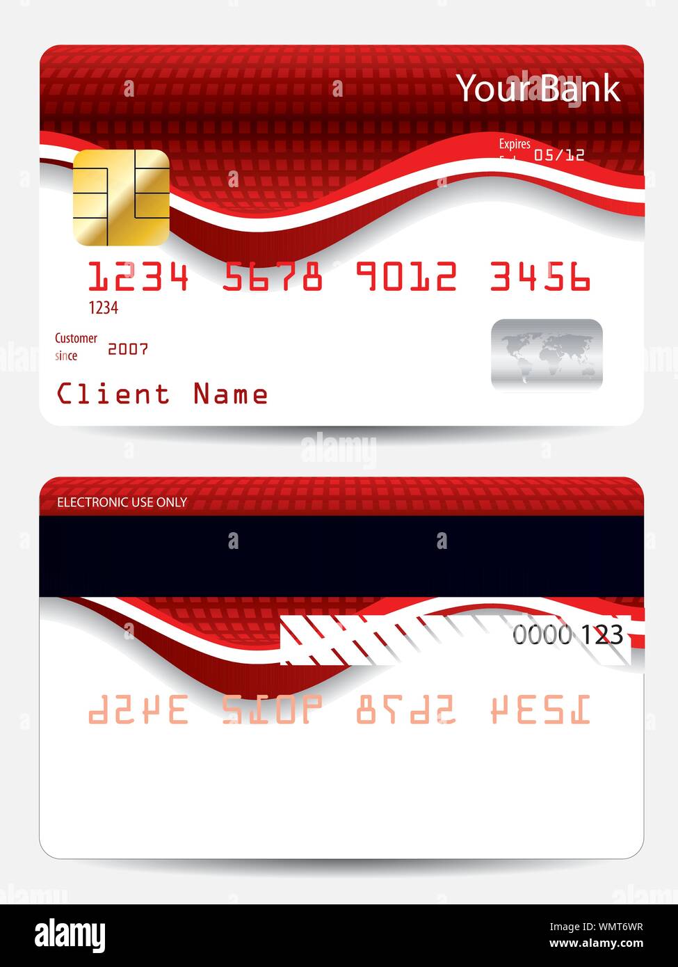 Abstract red wave credit card design Stock Vector Image & Art - Alamy