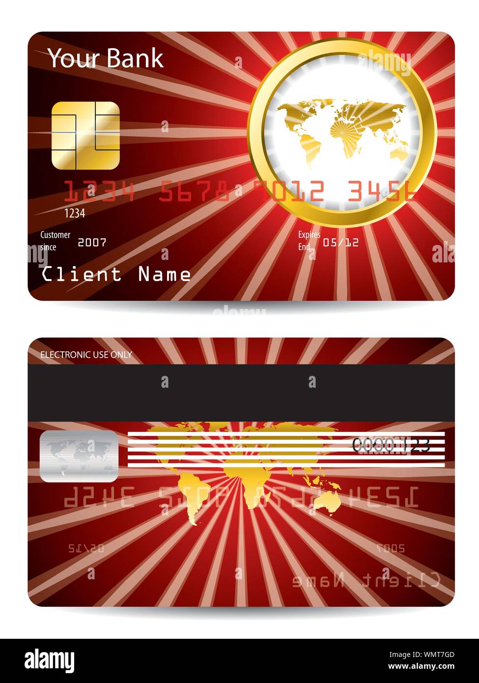 Credit card chip golden Stock Vector Images - Alamy