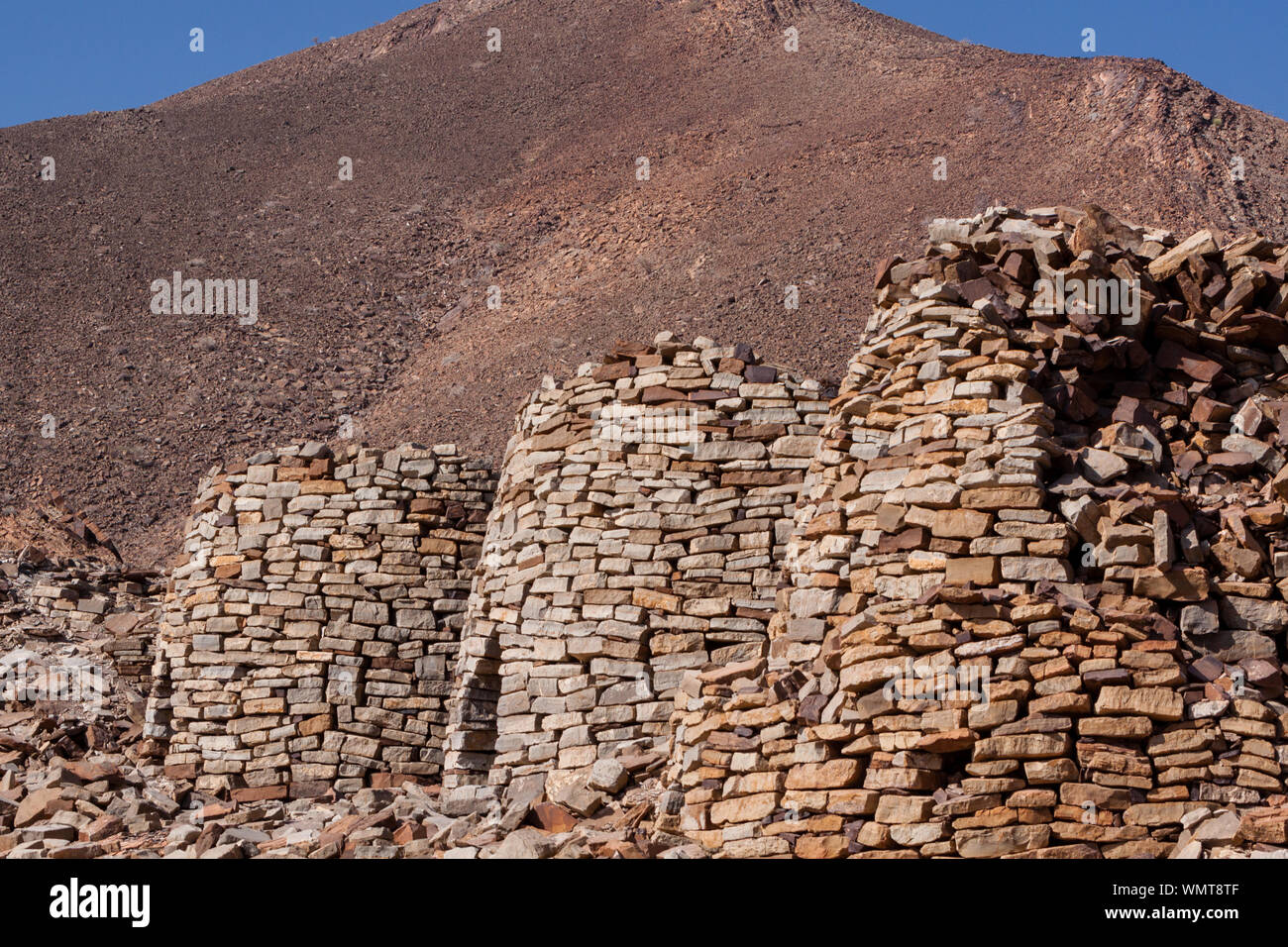 Beehive tombs near Al Ayn and Bat in Sultanate of Oman Stock Photo