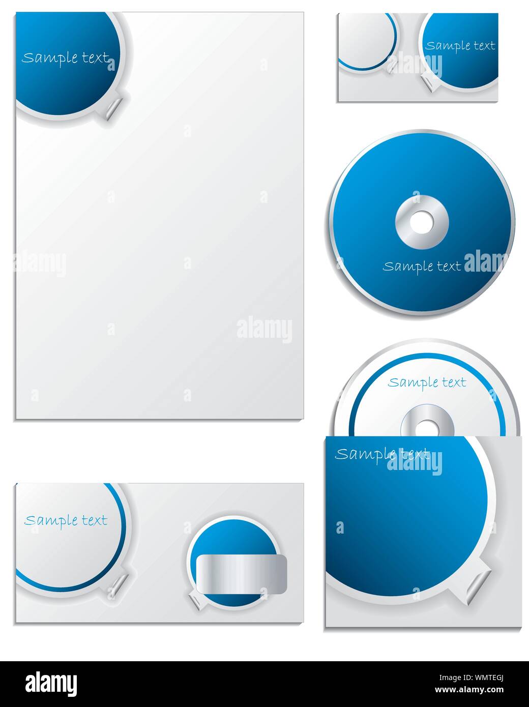 Stickered blue company business set Stock Vector Image & Art - Alamy