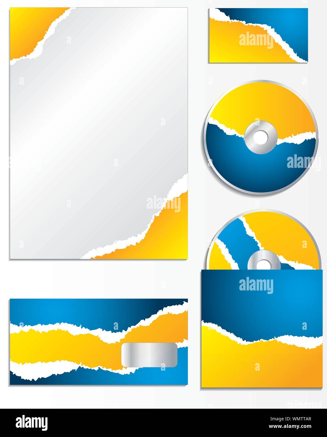 Blue and orange torn business template Stock Vector Image & Art - Alamy