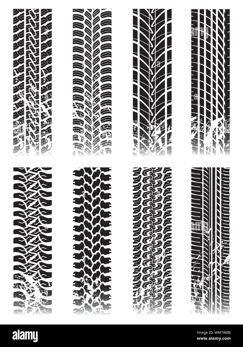 New set of tire tracks Stock Vector